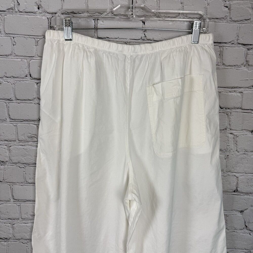 Athleta Paradise Wide Leg Pant White Linen Blend - Picture 12 of 15